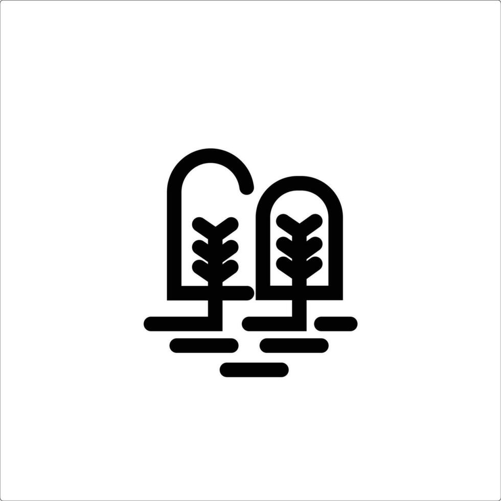 evergreen tree with many roots icon vector illustration