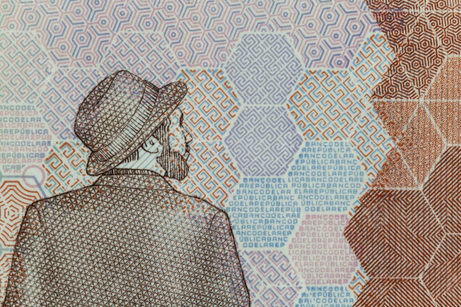 Poet Jose Asuncion Silva on the five thousand Colombian pesos bill photo