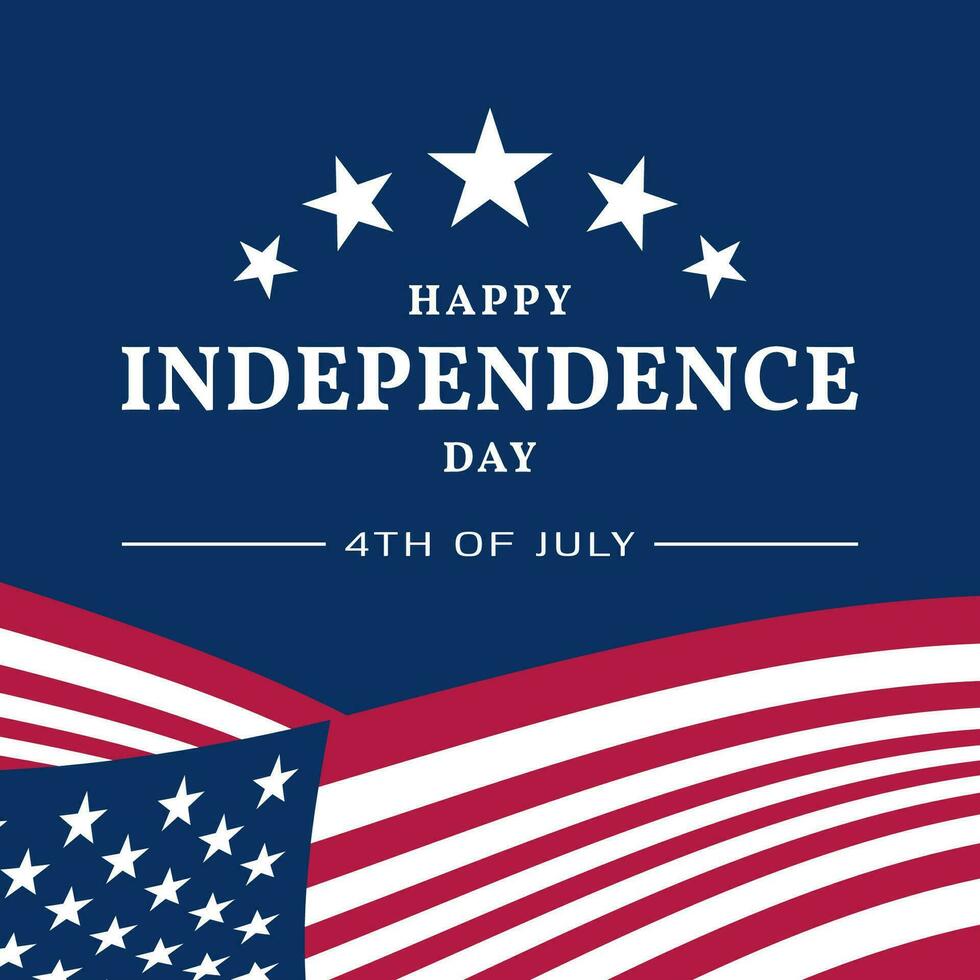 independence day 4th of july with american flag decoration vector