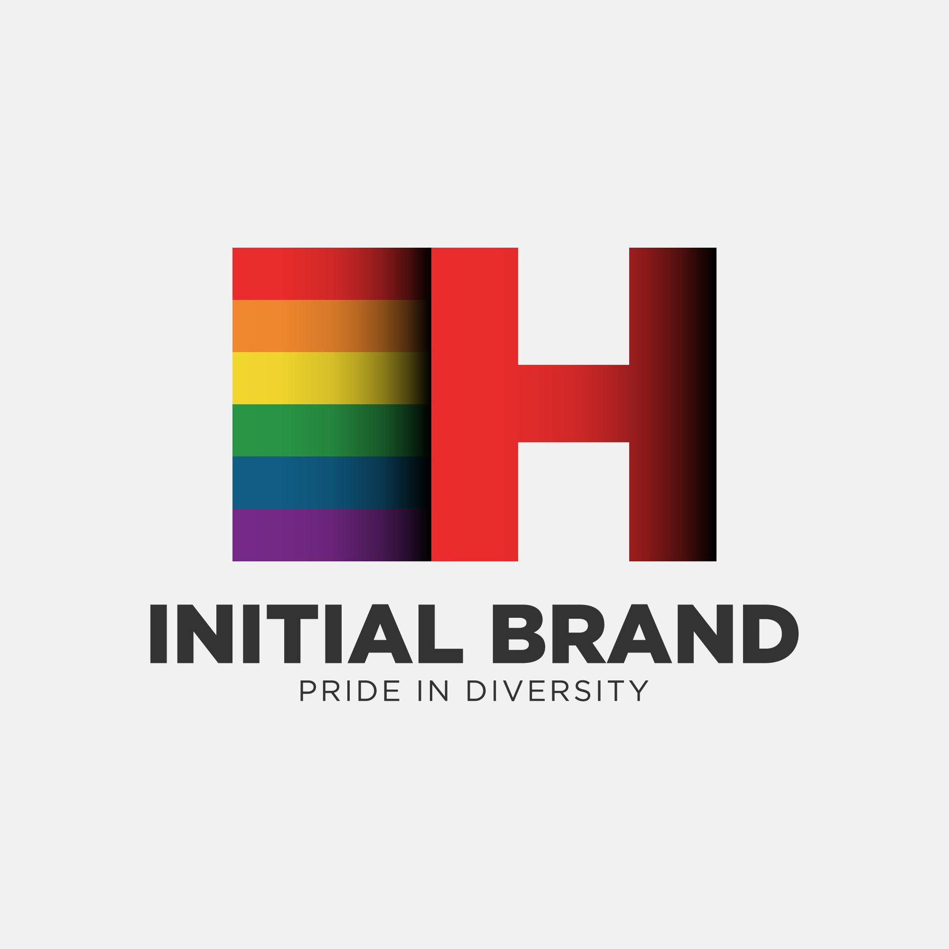 letter H rainbow color pride community and company initial vector logo ...
