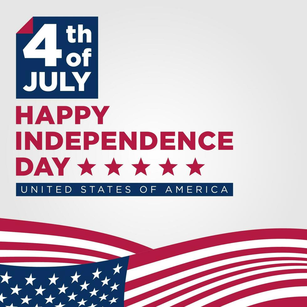 4to de julio contento independencia día americano bandera cuadrado social medios de comunicación enviar vector diseño elemento