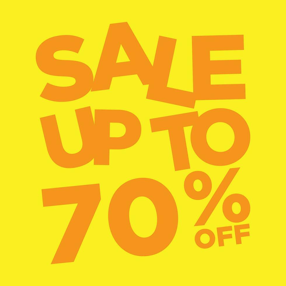 sale up to 70 percent off simple typography vector
