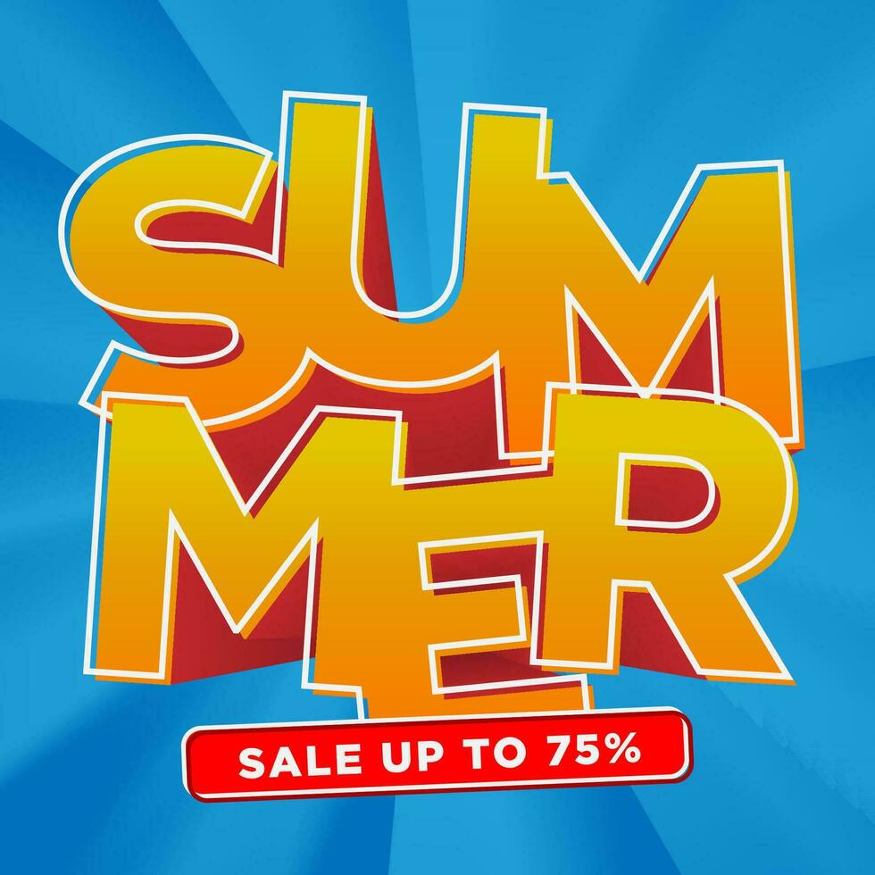 summer sale promotional typography headline vector design element