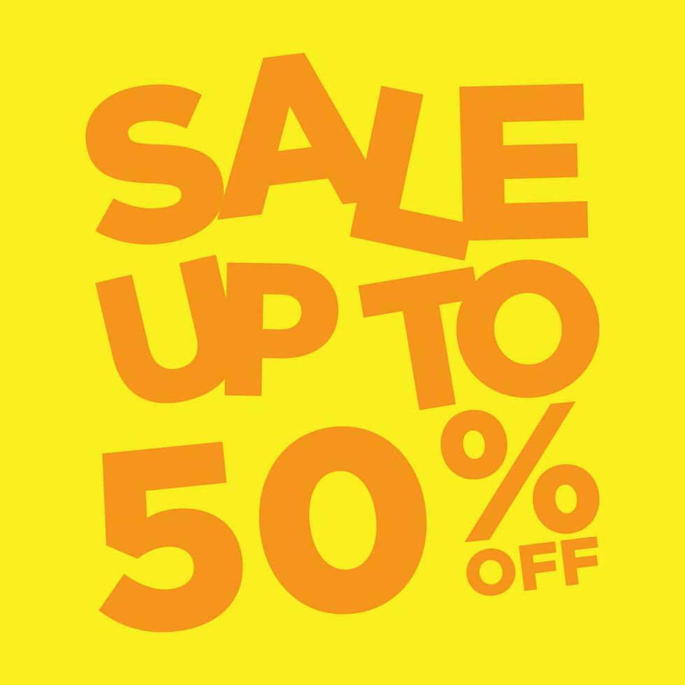 sale up to 50 percent off simple typography vector