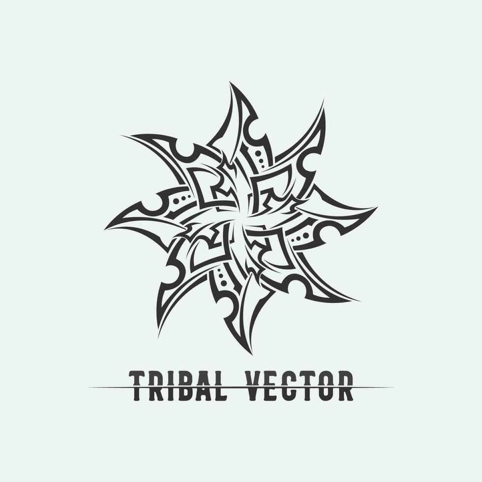 tribal, clásico, negro, étnico, tatuaje, icono, vector, ilustración, diseño, logotipo vector