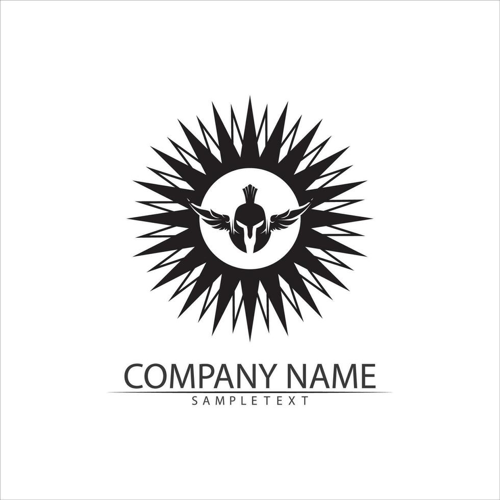 Spartan helmet logo template vector