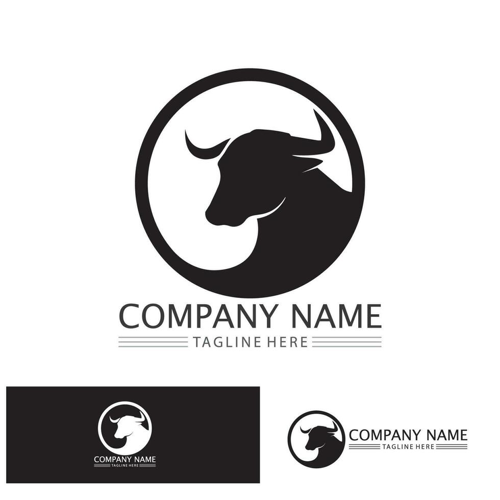 Bull horn logo and symbol template icons app vector