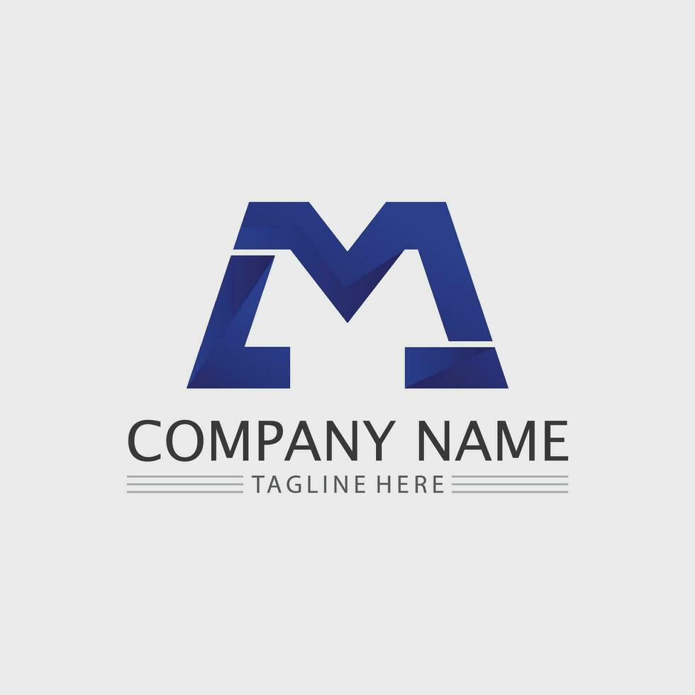M letter an M font logo design vector identity icon sign