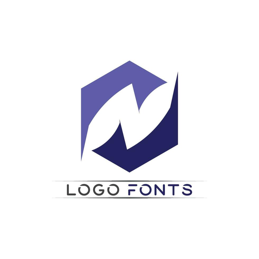 N logo font company logo business and letter initial N design vector and letter for logo