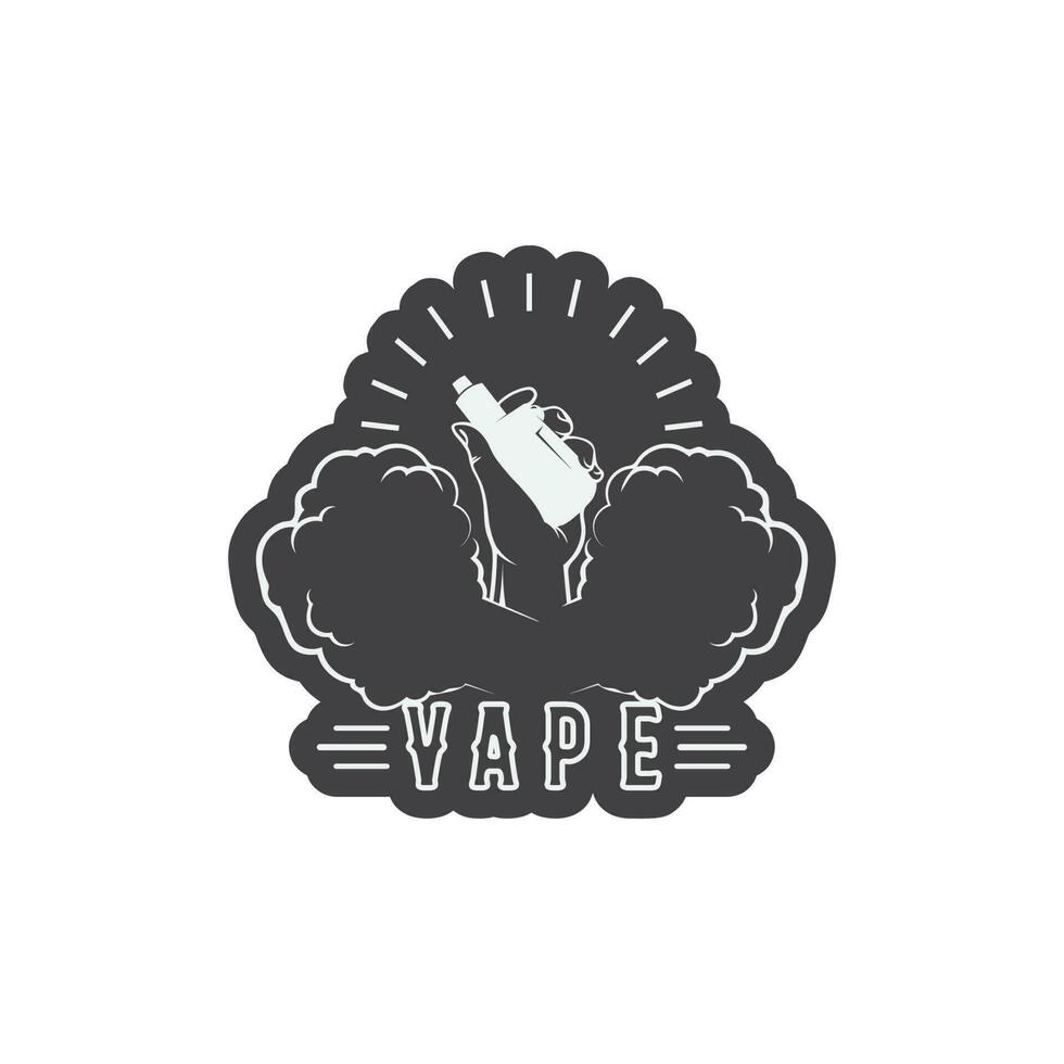 vape y vapor logo icono vector de humo y escenografía para vapers dispositivo de vapeo y estilo de vida fumar moderno