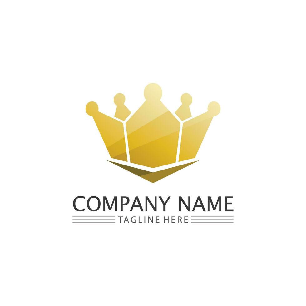 Crown Logo king logo queen logo, princess, Template vector icon illustration design imperial, royal, and  succes logo business