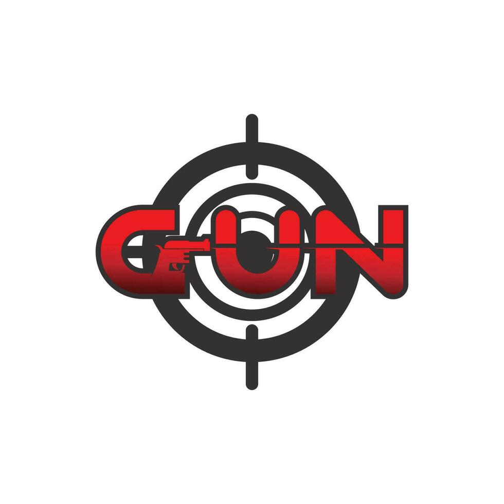 Gun logo and Army soldier sniper shot vector Design Illustration military shot revolver