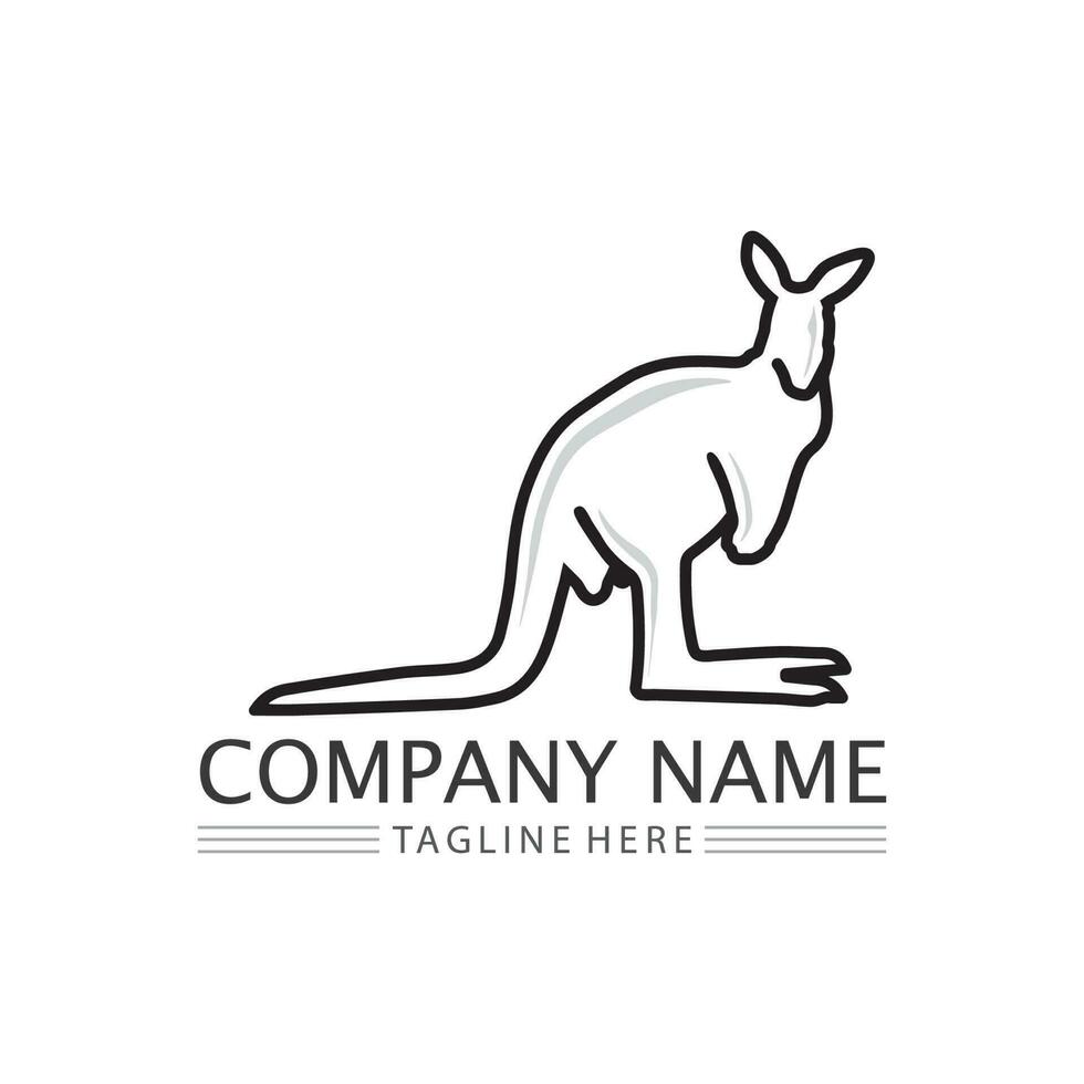 kangaroo animal logo and design vector illustrtion