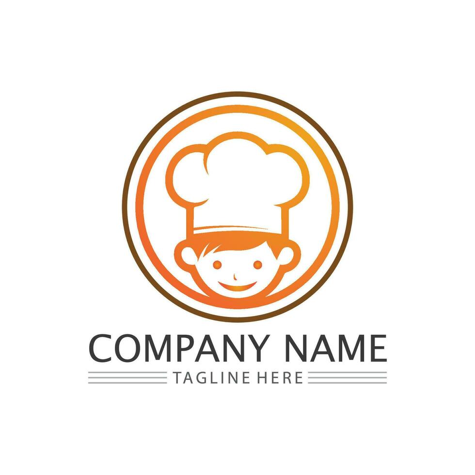 Hat chef logo template vector