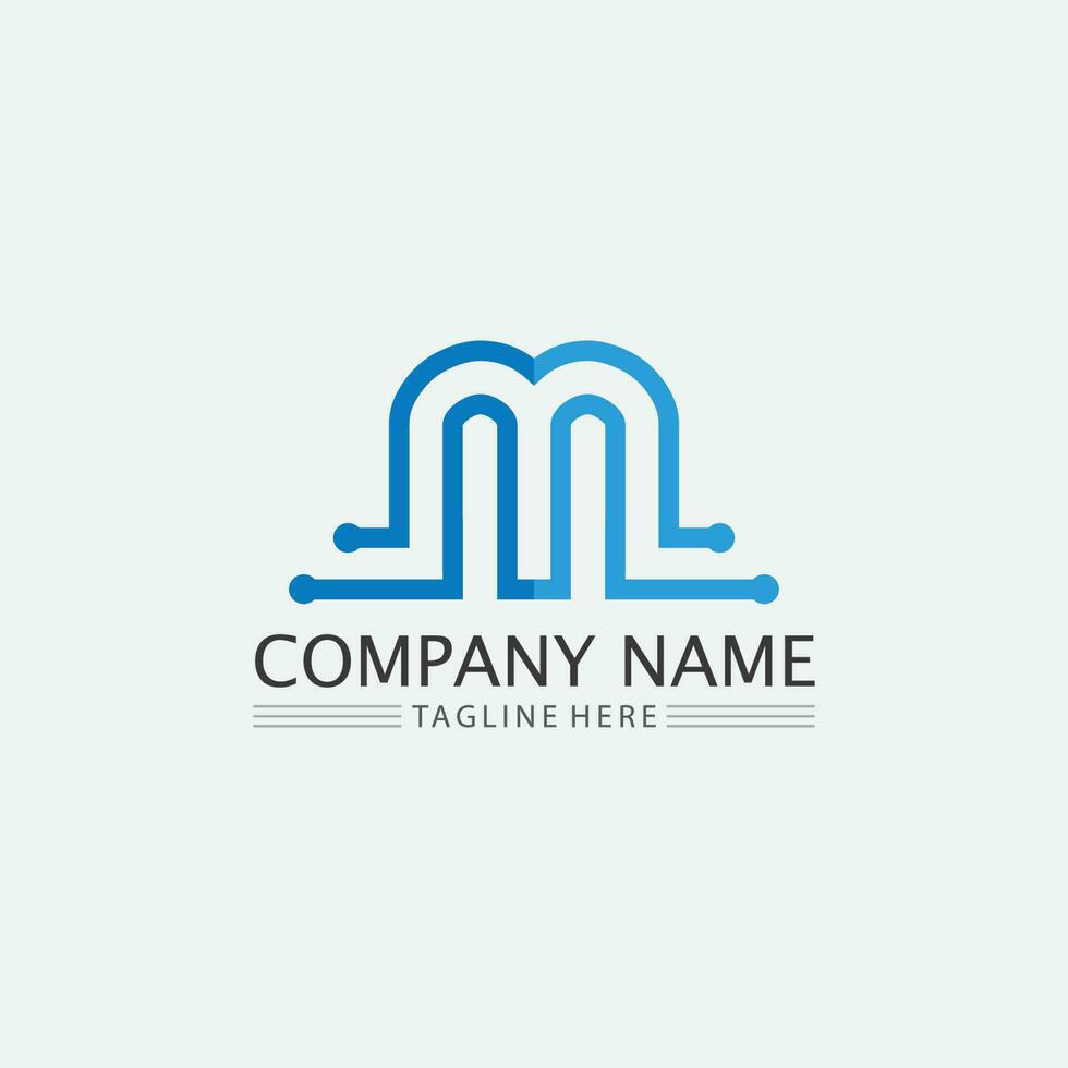 M Letter Logo Template vector