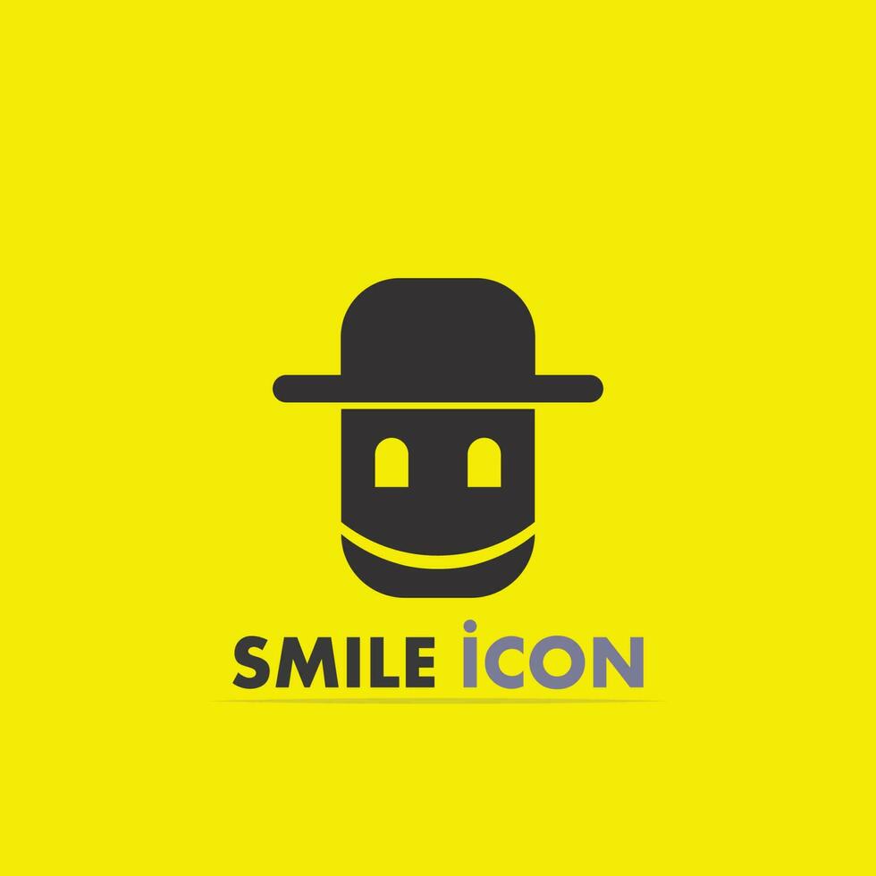 icono de sonrisa, sonrisa, diseño de logotipo vectorial, emoticonos felices, diseño divertido y felicidad de emoji vectorial vector