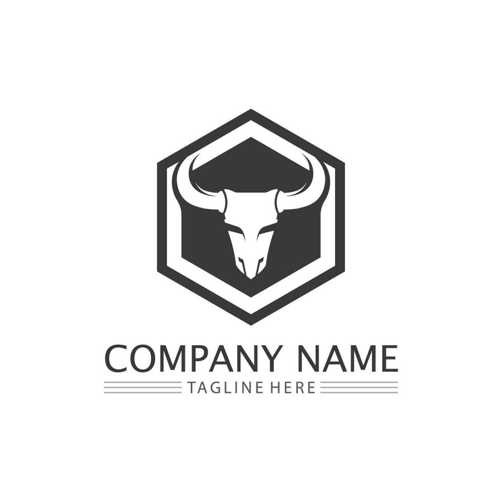 Bull buffalo head cow animal  mascot logo design vector for sport horn buffalo animal mammals head logo wild matador