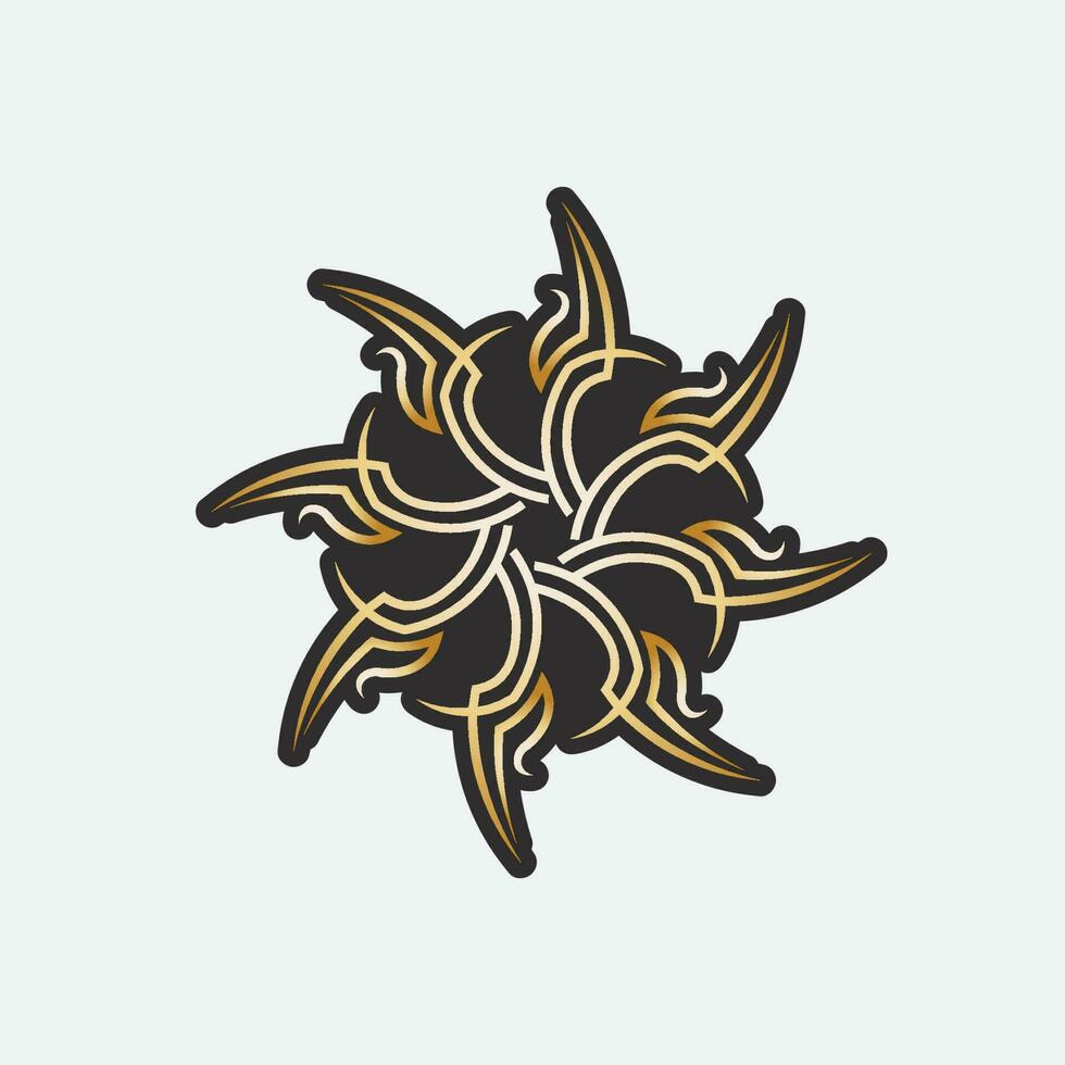 tribal, clásico, negro, étnico, tatuaje, icono, vector, ilustración, diseño, logotipo vector