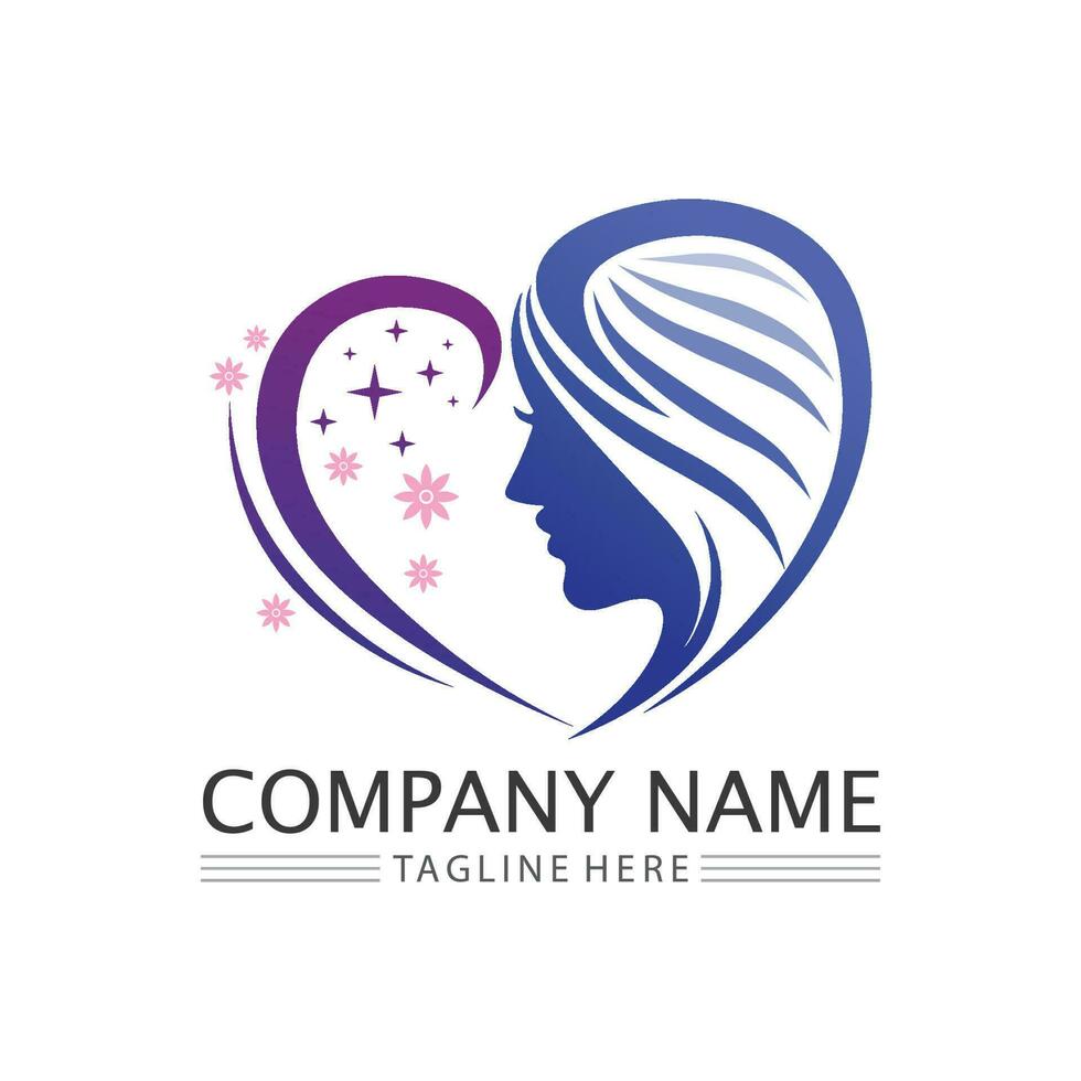 Beauty salon and spa logo vector icon design template