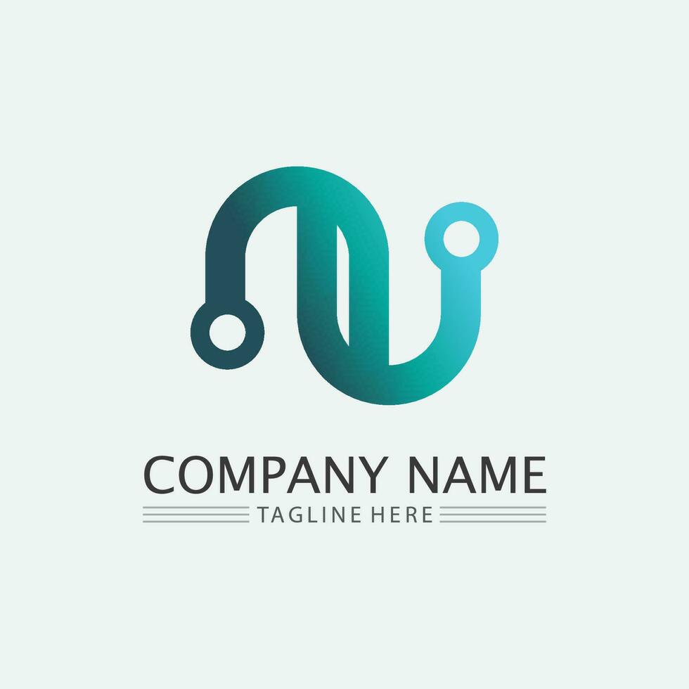 N Letter Logo Template vector