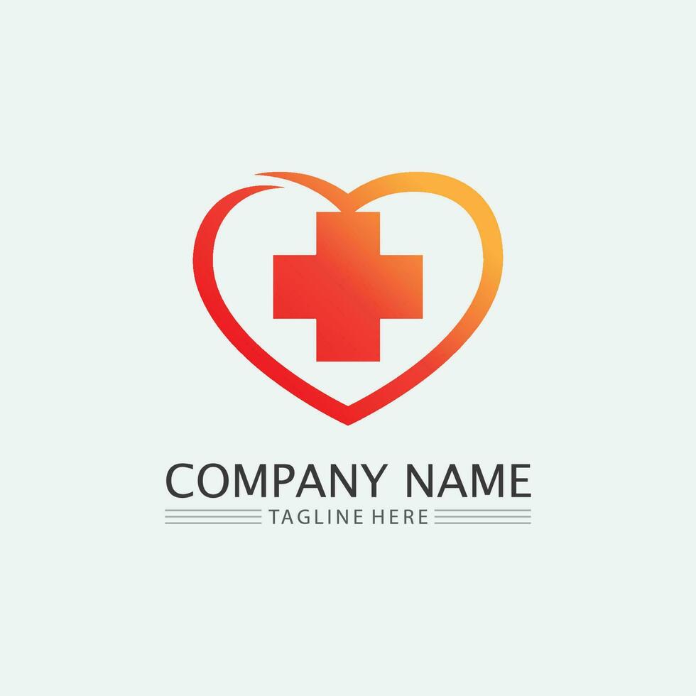 Hospital logo and health care icon symbols template icons app vector