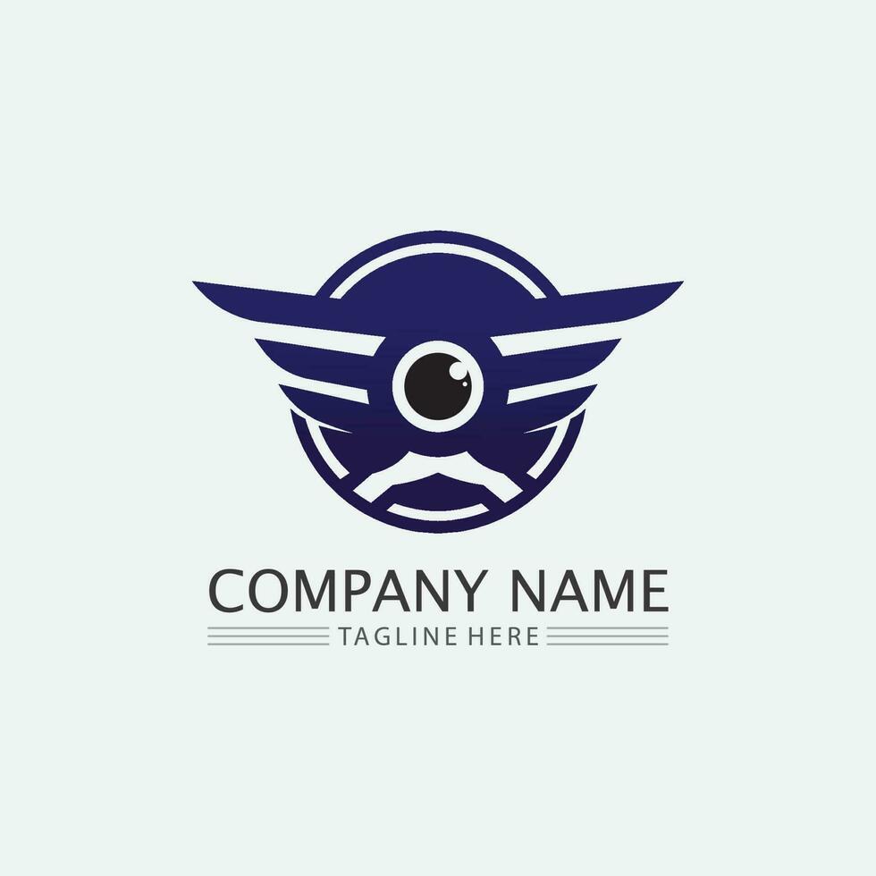 Birds and swallow dove logo design and vector animal wings and flying bird