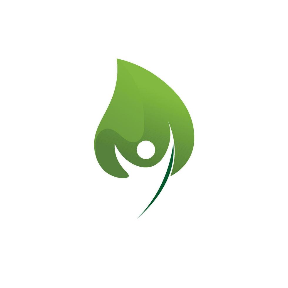 Tree leaf vector logo design, eco-friendly concept.