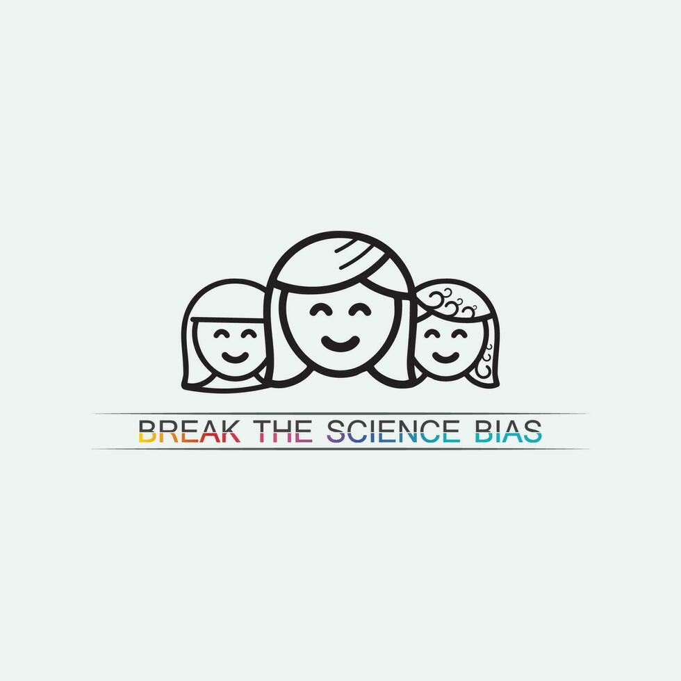 Break The Science Bias and International Women's Day design graphic, vector, Women illustration vector