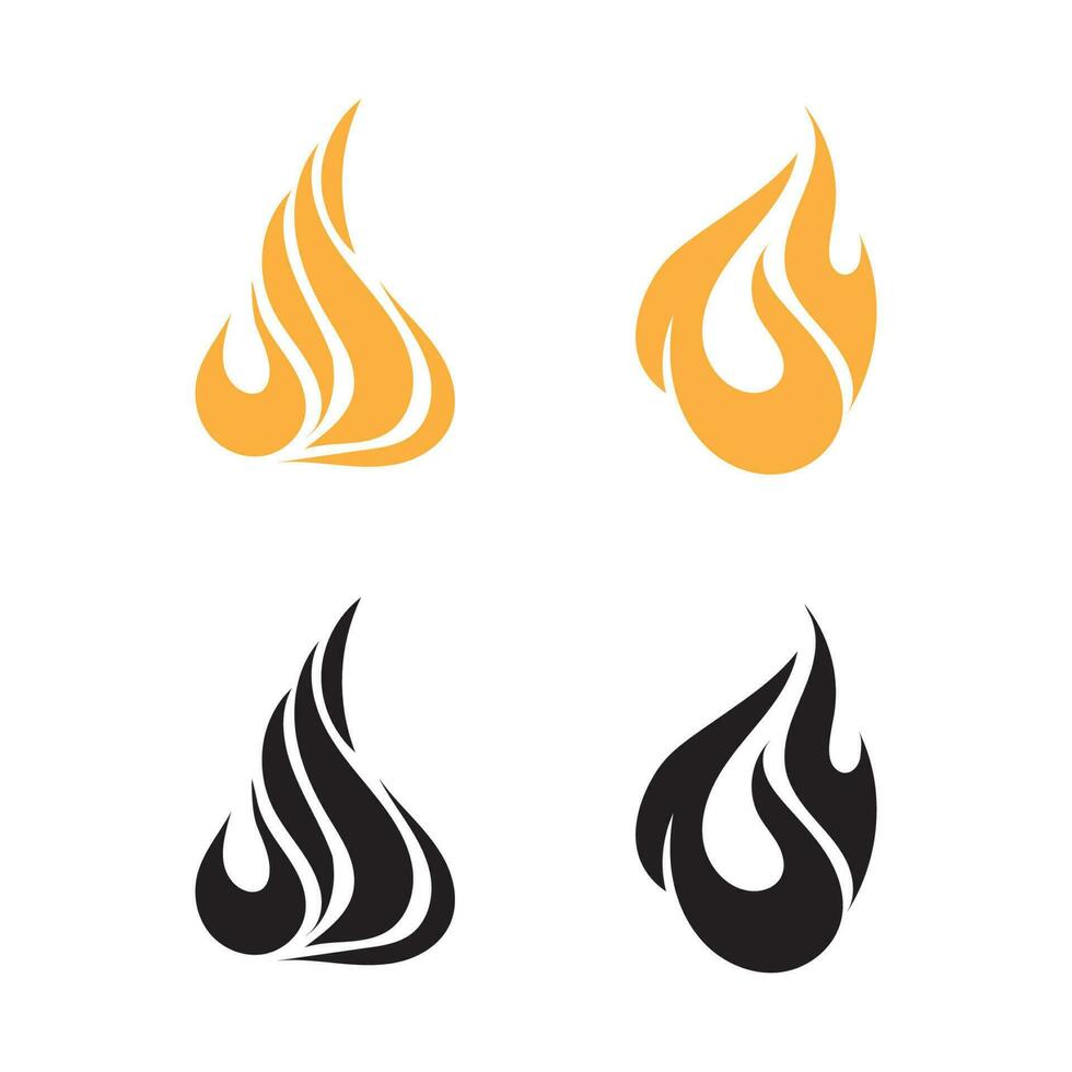 fuego, llama, naturaleza, logotipo, y, símbolos, iconos, plantilla, vector