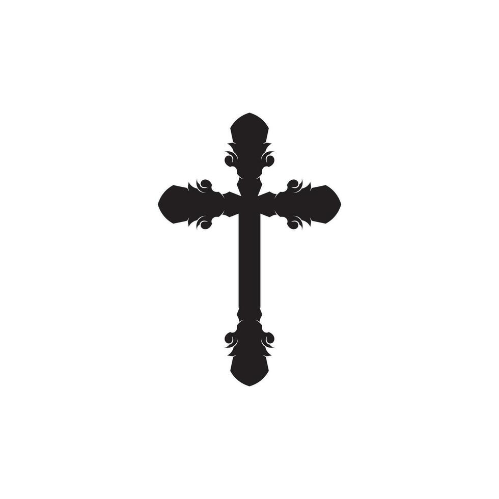 cruz y cristo logo y vector