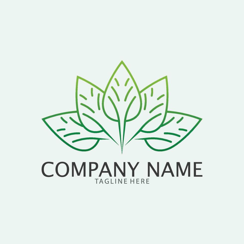 LEAF AND NATURE TREE LOGO FOR BUSINESS VECTOR GREEN PLANT ECOLOGY DESIGN