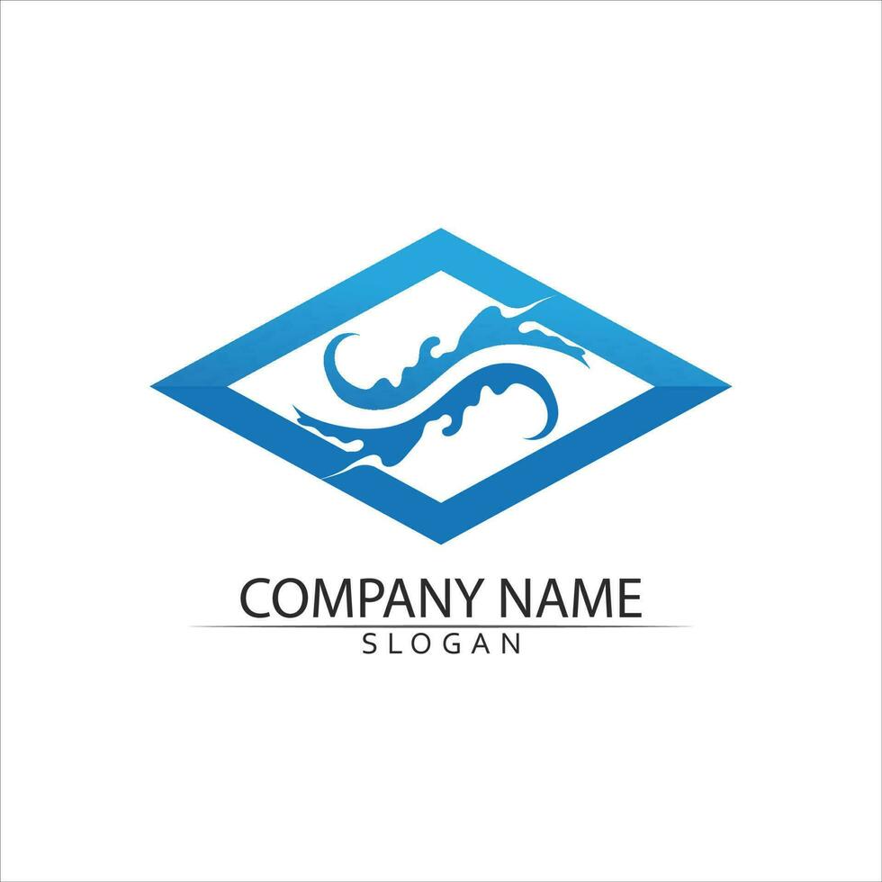 Water wave icon vector