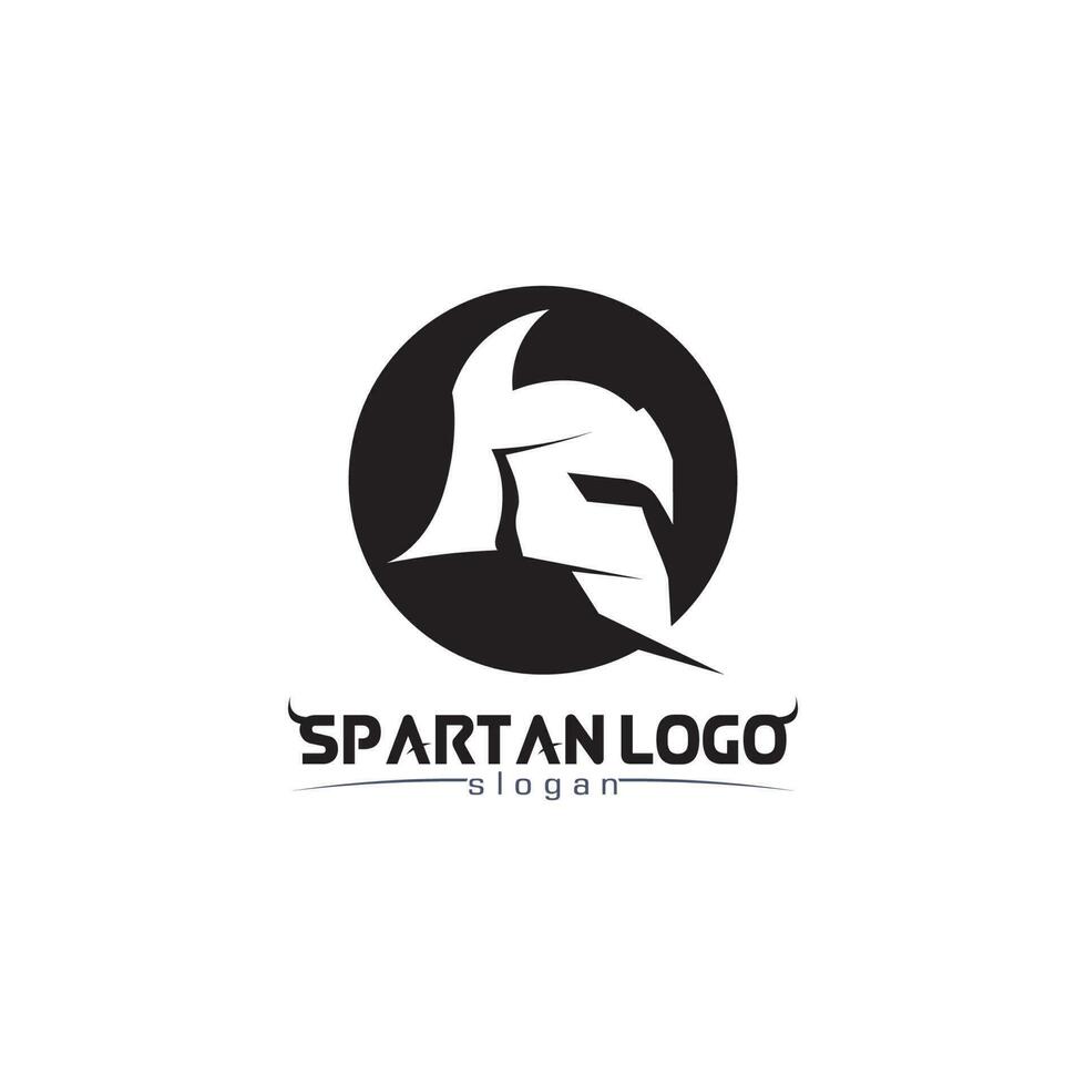 spartan logo black Glaiator and vector design helmet and head black