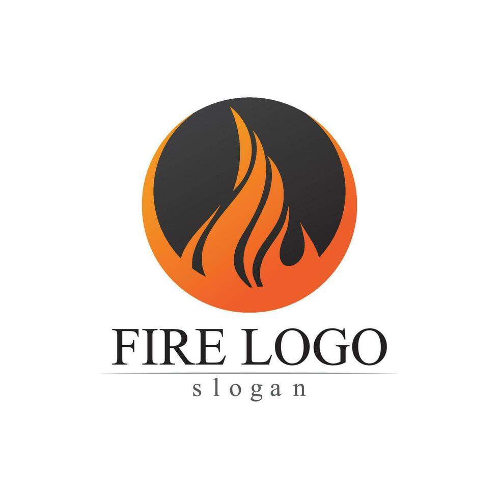 Fire flame nature logo and symbols icons template vector