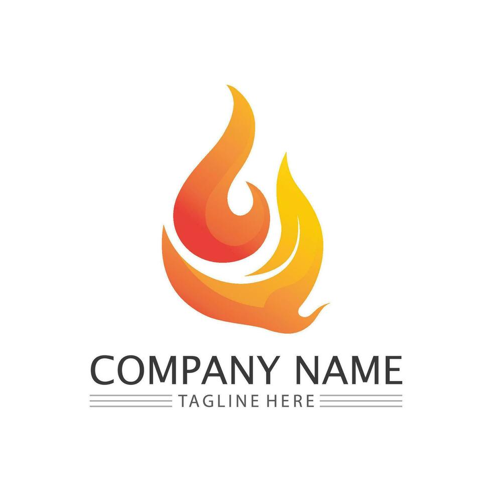 Plantilla de diseño de vector de icono de logotipo de llama de fuego