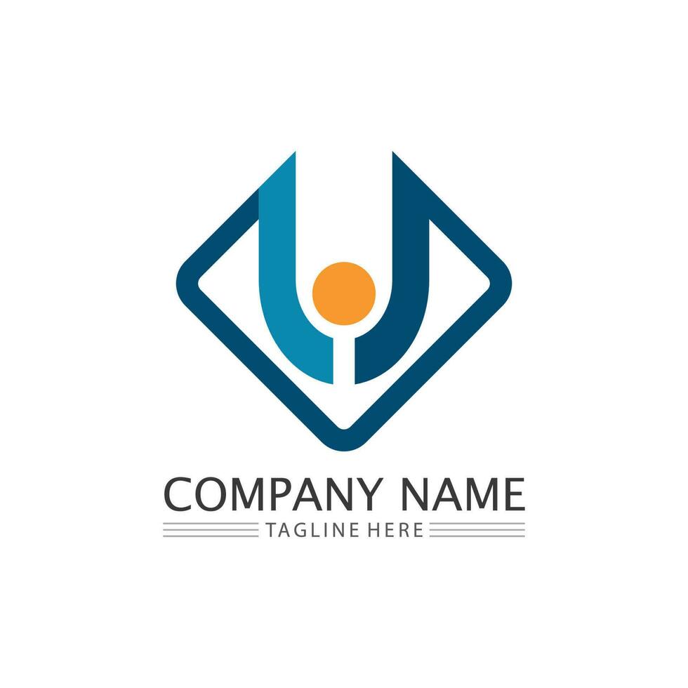 Initial letter U logo business and design icon vector