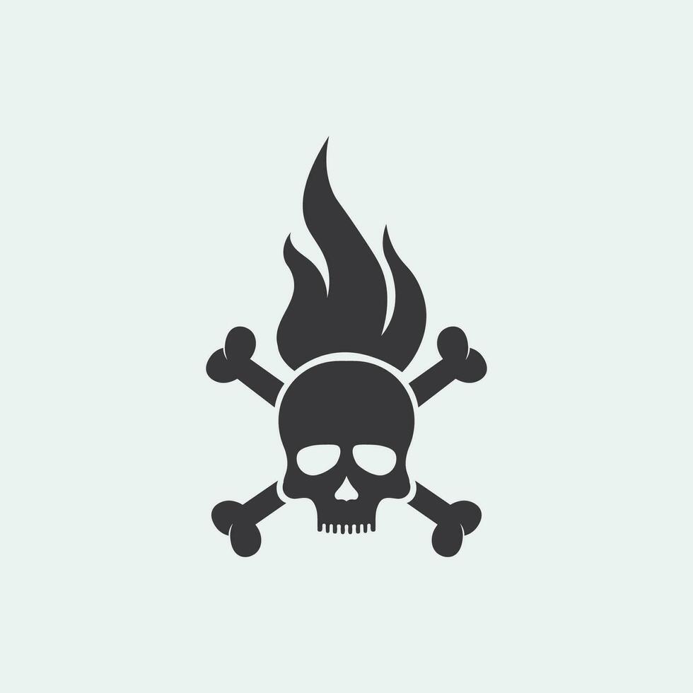 skull and bones icon logo design vector graphic illustration symbol