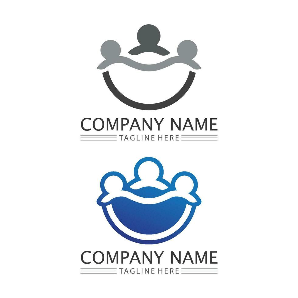 people Community,care group network and social icon design template vector