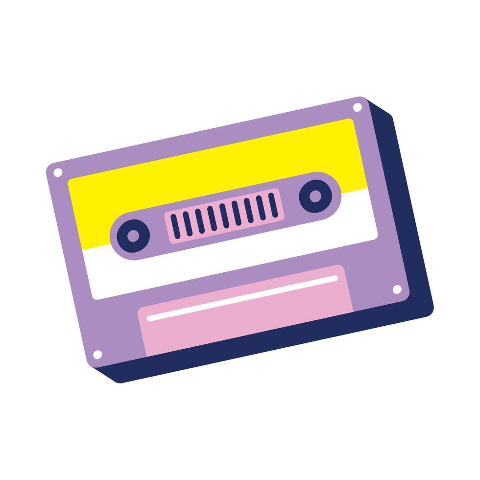 cassette retro style isolated icon vector