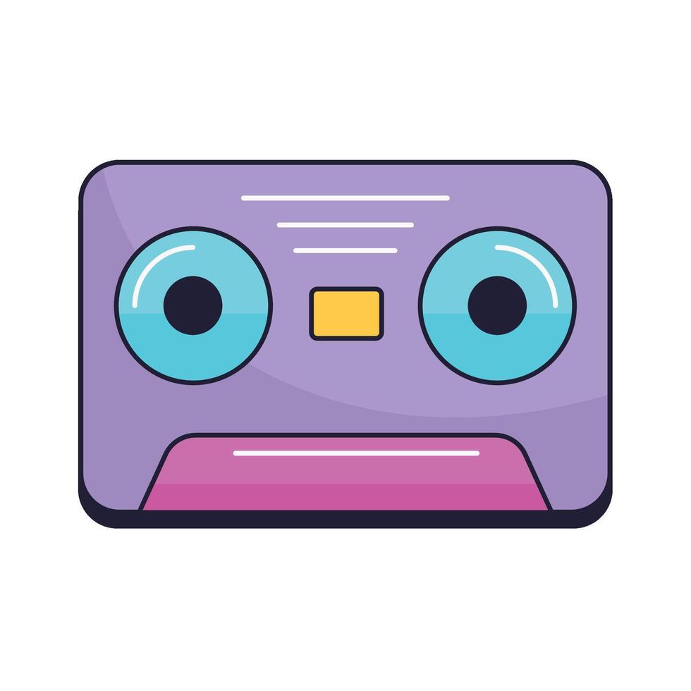 lilac cassette retro isolated icon vector