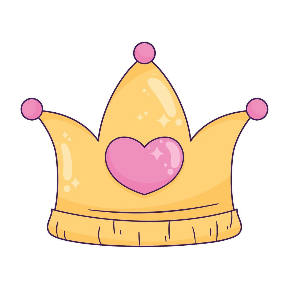 heart love in crown icon vector