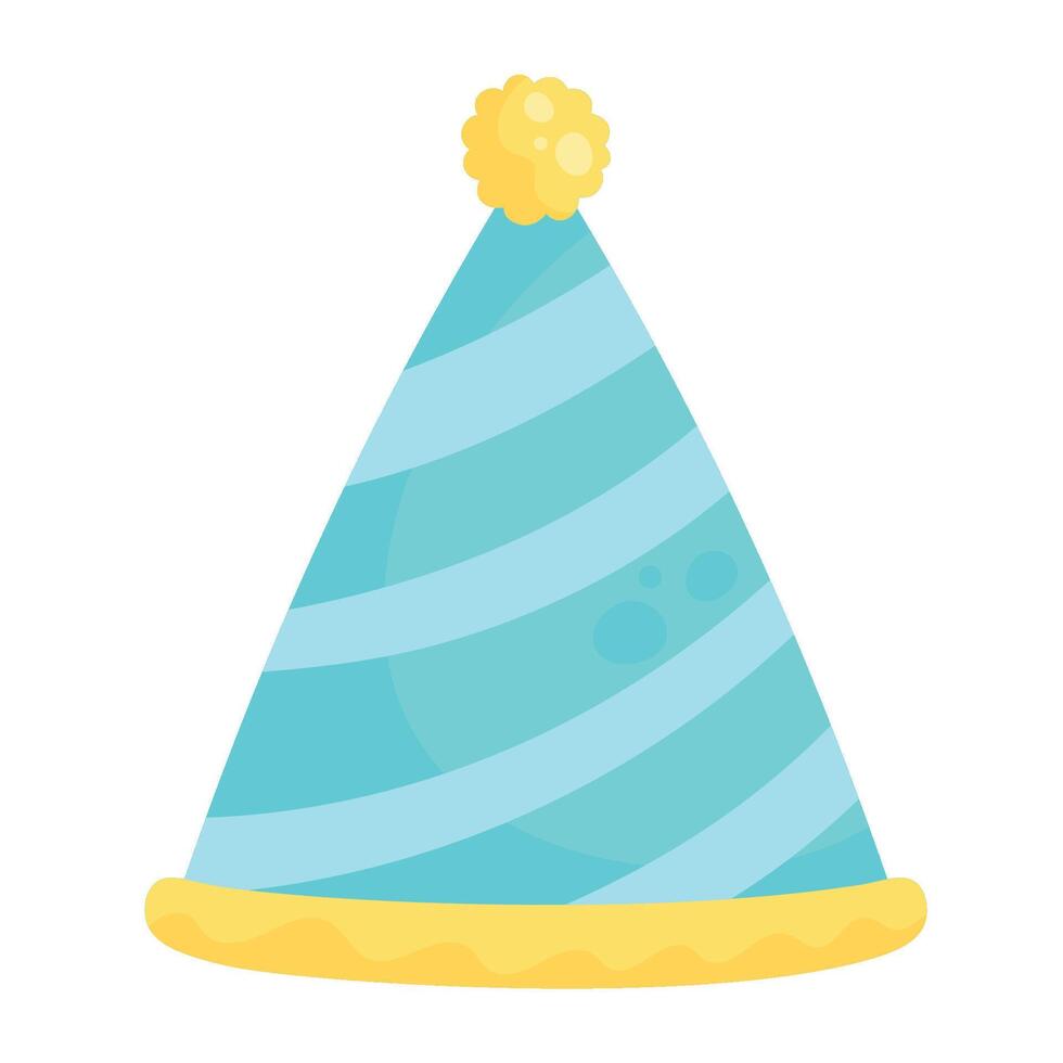 blue party hat accessory icon vector