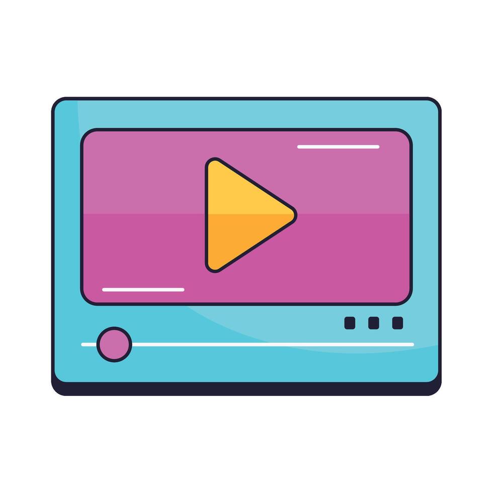 play button in tablet device vector