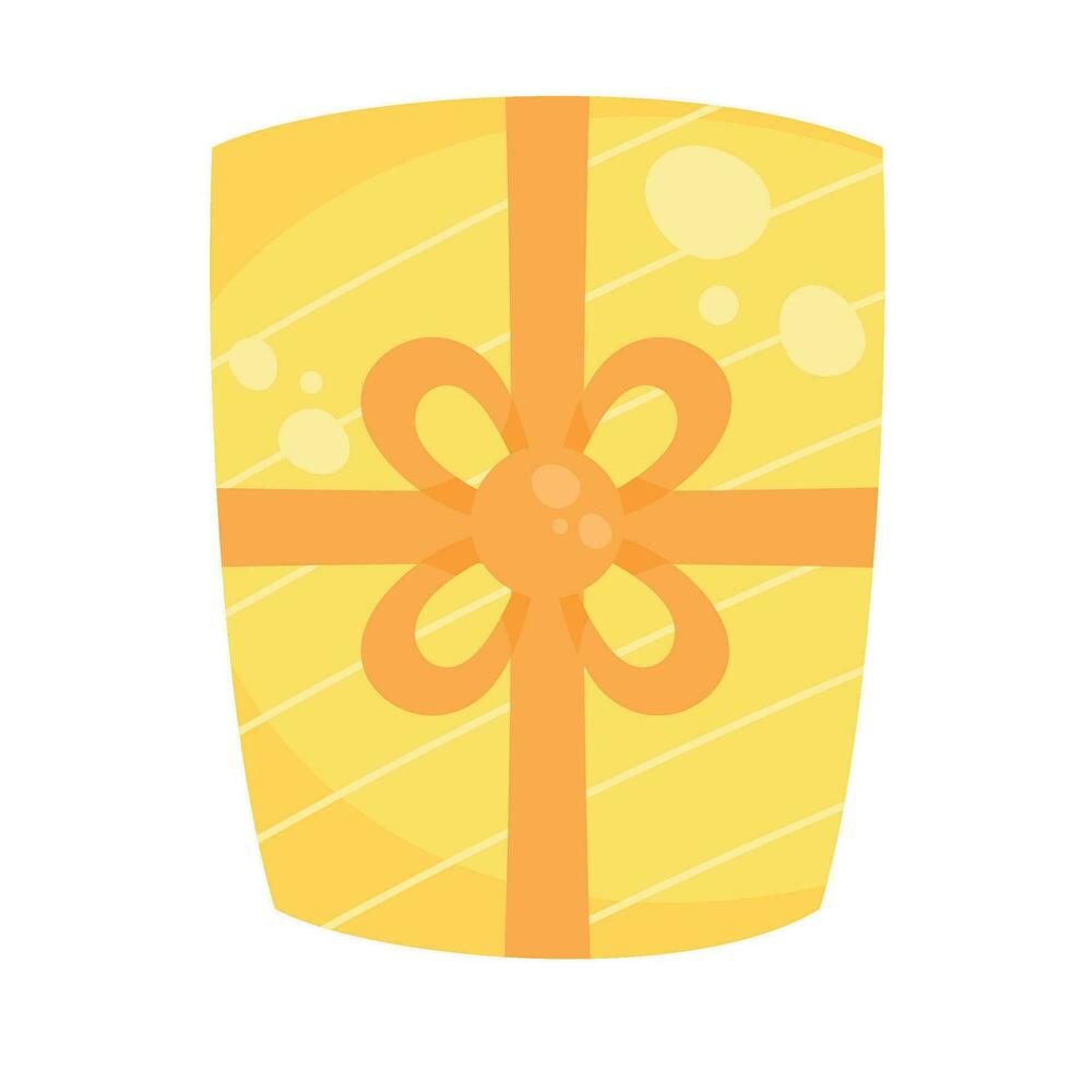 yellow gift box present icon vector