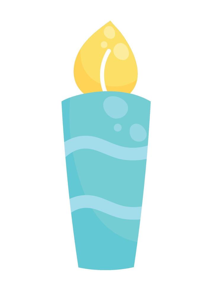 blue candle birthday celebration icon vector