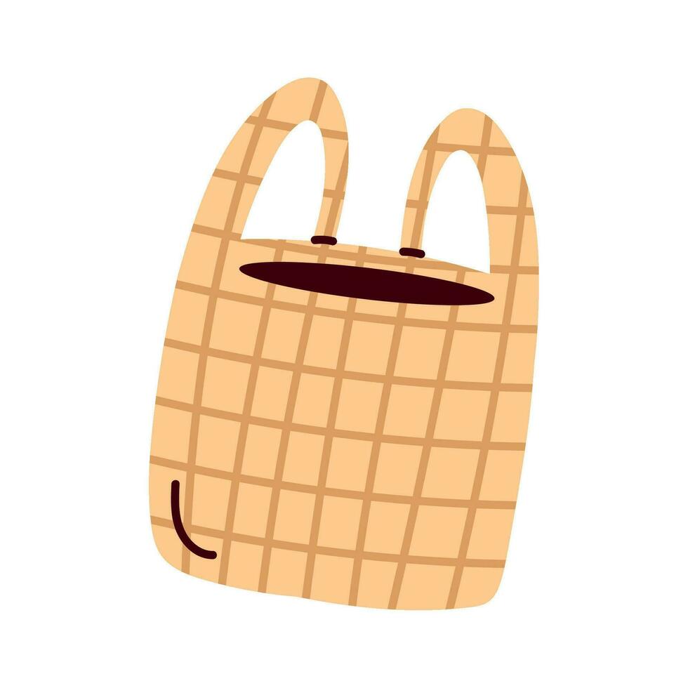 basket straw container isolated icon vector