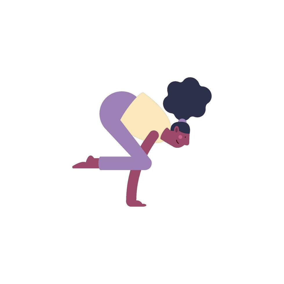 afro woman practicing yoga character vector