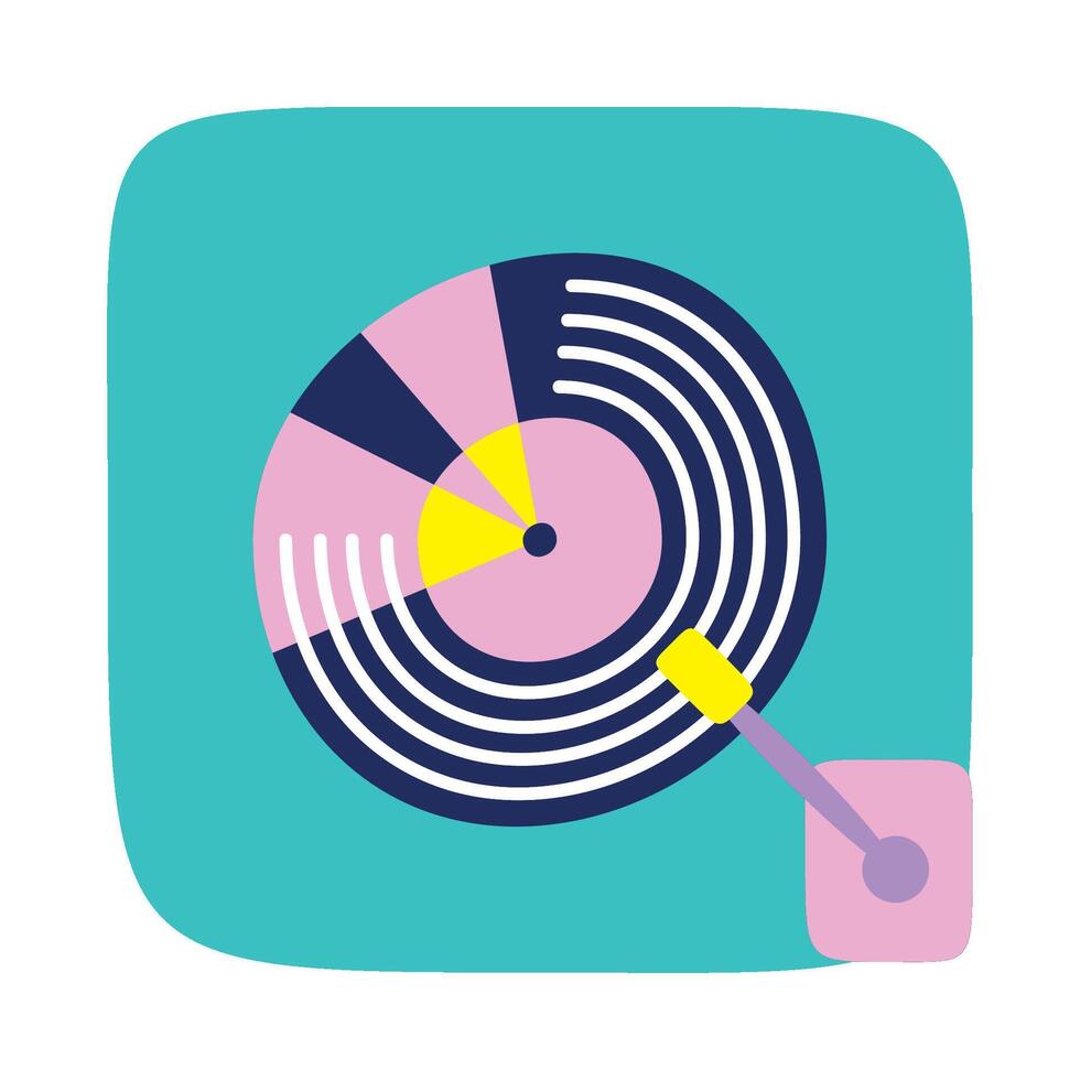 vinyl player retro style icon vector