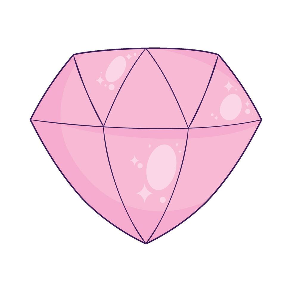 pink diamond stone jewerly icon vector