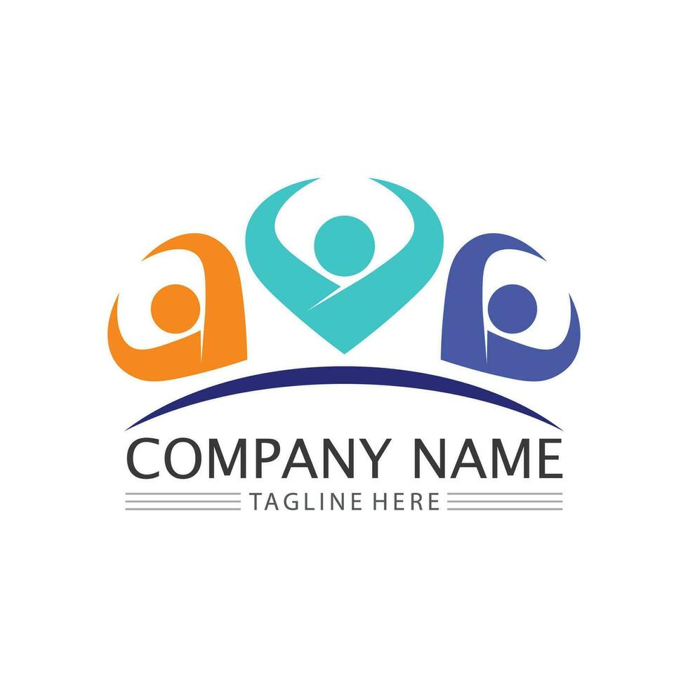 People Icon work group Vector  logo illustration design